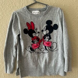 GAP Kids Gray Sweater with Mickey & Minnie Design (size 5Years)